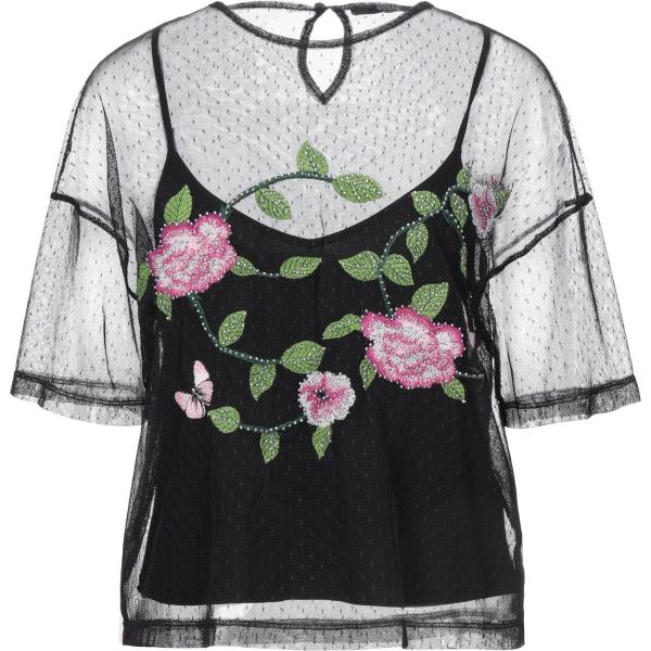 blusas Guess negro un solo color