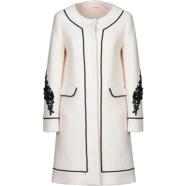 Cappotto con strass Blugirl Blumarine blanco un solo color