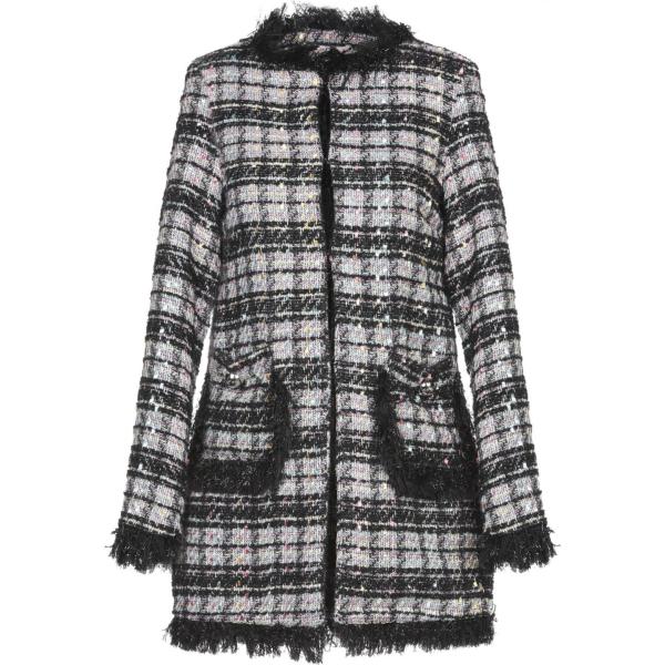 Cappotto tweed multicolore TWENTY EASY by KAOS negro con diseños