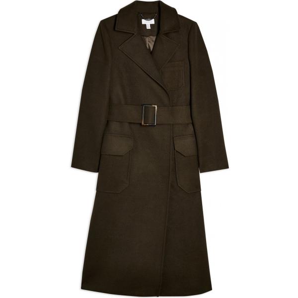 Cappotto Topshop verde un solo color