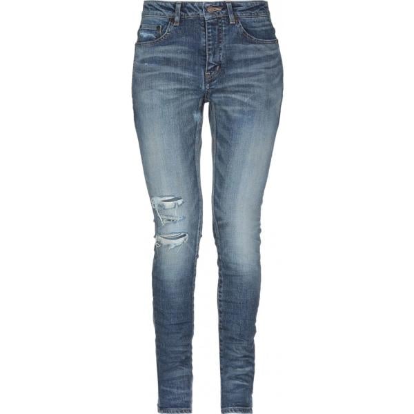 vaqueros rotos Saint Laurent azul un solo color