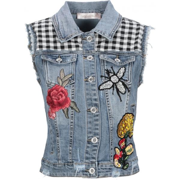 Giubbino in denim Nababila azul con diseños