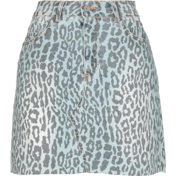 Gonna in denim Dixie azul animalier