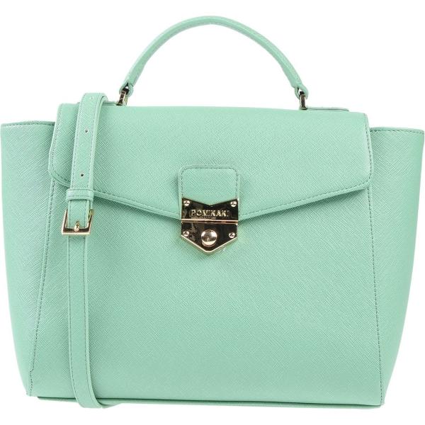 Borsa a tracolla Pomikaki verde un solo color