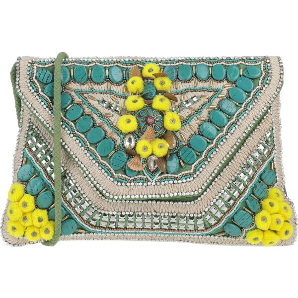 bolsos de hombro Antik Batik verde con diseños