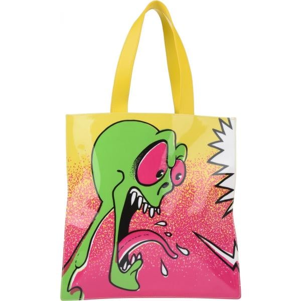 bolso shopper Jeremy Scott amarillo con diseños