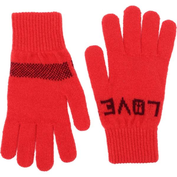 Guantes in lana Paul Smith rojo con diseños