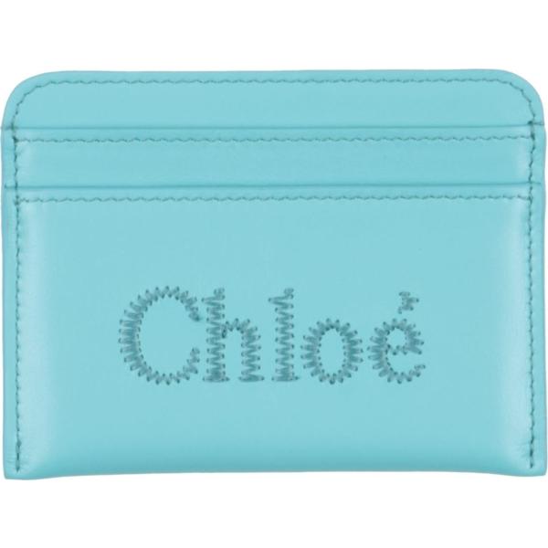 monederos Chloé azul un solo color