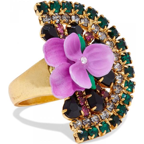 Anello con strass Elizabeth Cole verde
