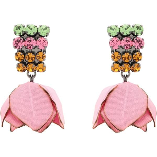 Pendientes con strass Marni rosa