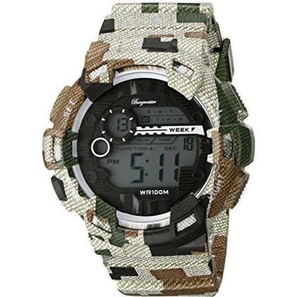 Reloj digital hombre verde digital con cinta plástico Burgmeister