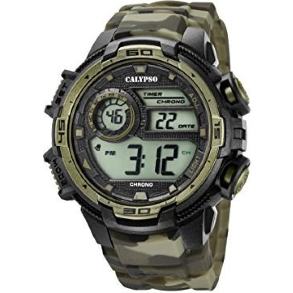 Reloj digital hombre verde digital con cinta plástico Burgmeister