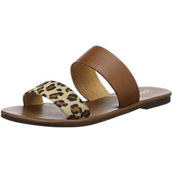 sandalias de piel Joules marrón animalier
