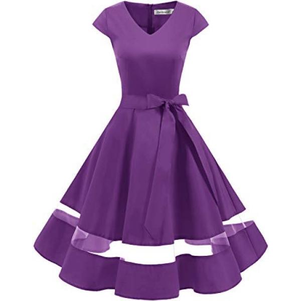 Vestito viola Gardenwed violeta de lunares