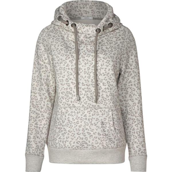 Felpa melange multicolore e bianco Cecil multicolor animalier