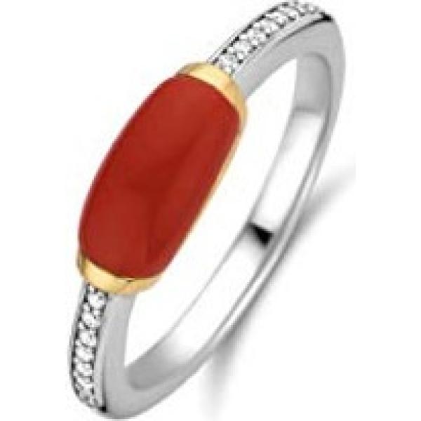 Anillo mujer rojo con volantes oro Bering