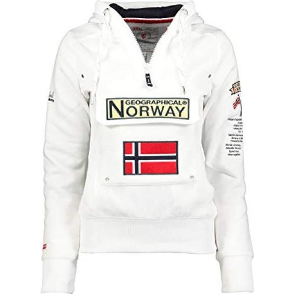 Sudadera con capucha mujer blanco cuello con capucha de manga larga  poliéster Geographical Norway