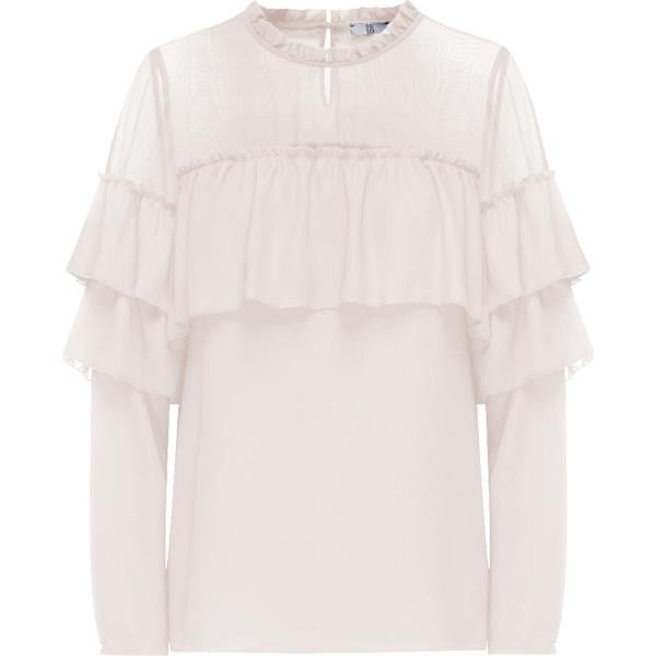 Blusa con volant bianco Sfizio
