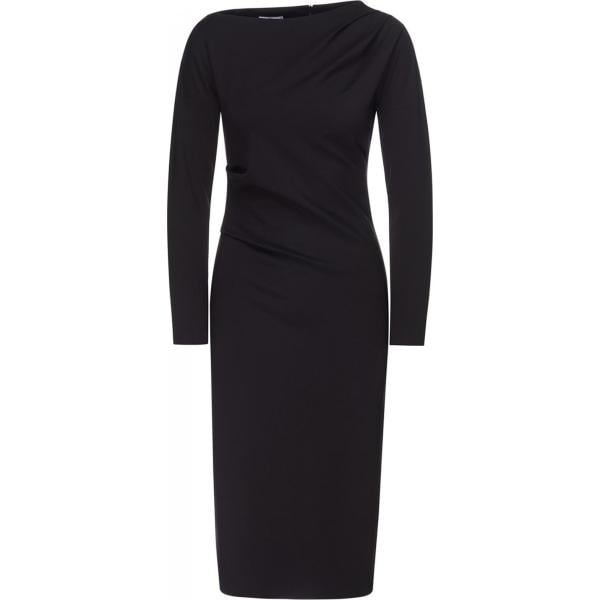 Vestito a tubino con spacco e scollo a maniche lunghe con zip nero Sfizio