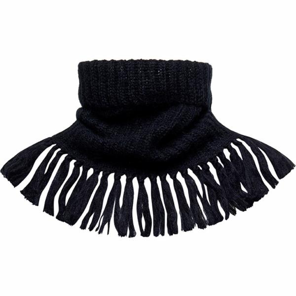 Sciarpa made italy con frange in mohair nero Sfizio