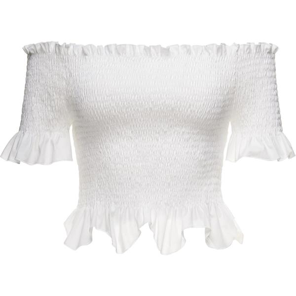 Top con arricciature made italy bianco Sfizio