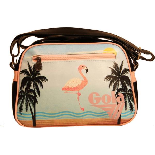 Borsa mini con zip e tracolla regolabile rosa Gola nero