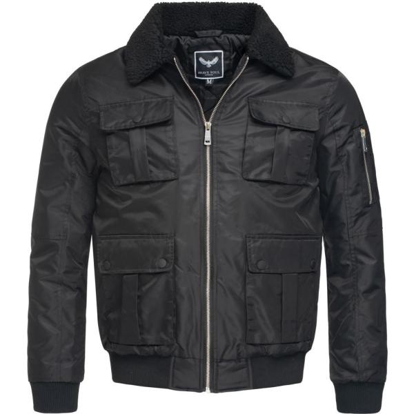 Giubbotto con zip nero Brave Soul nero
