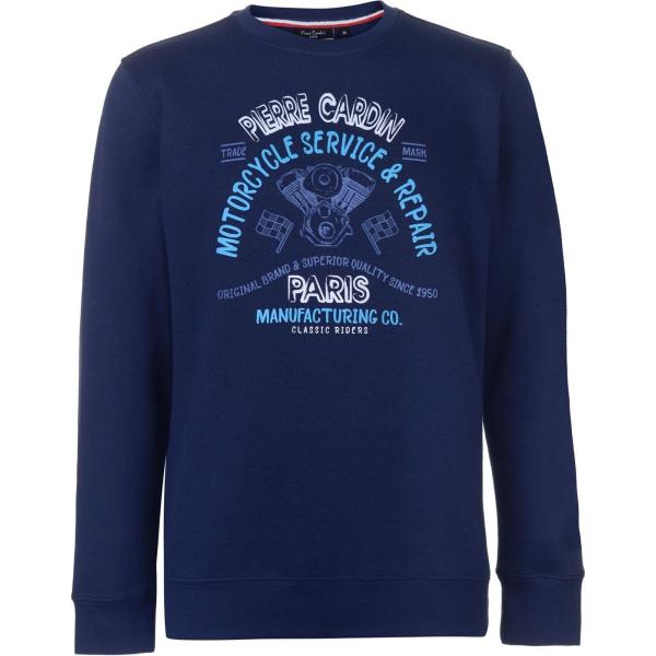 Felpa a maniche lunghe con zip navy Pierre Cardin blu
