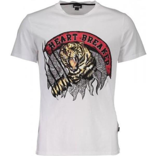 t-shirt Just Cavalli bianco con stampe