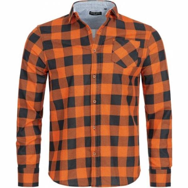 Camicia a quadri nero e arancione Brave Soul nero a quadri