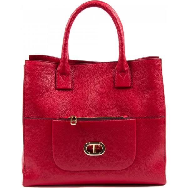 Shopping bag in pelle rosso Dee Ocleppo rosso