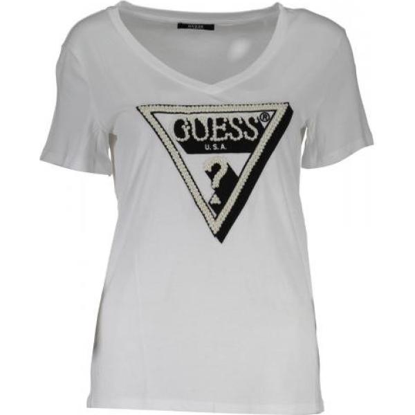 t-shirt Guess bianco con stampe