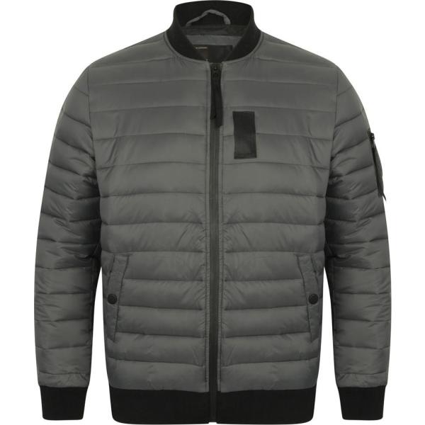 Piumino con zip e tasche grigio Dnm Dissident grigio