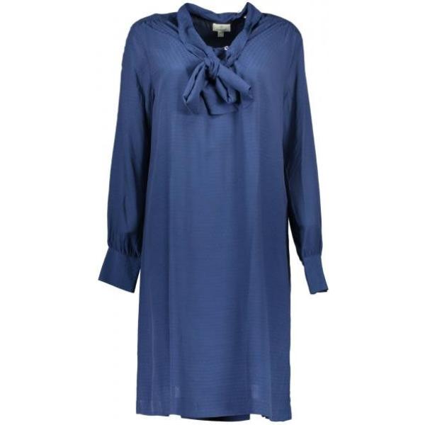 Vestito corto con fiocco e scollo a maniche lunghe con polsini blu Gant blu