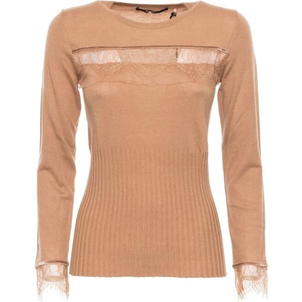 Maglia girocollo Guess marrone