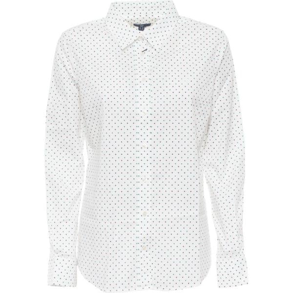 Camicia fantasia collo classico con bottoni verde e blu Gant verde a pois