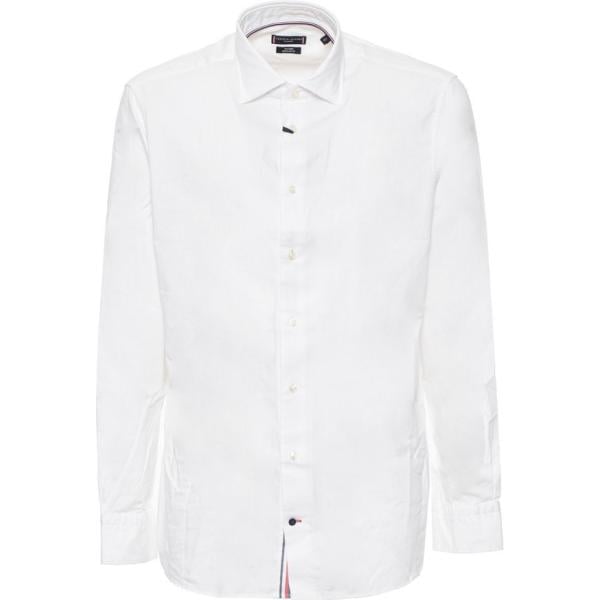 camicia Tommy Hilfiger bianco tinta unita