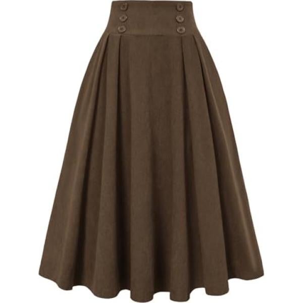 jupes Belle Poque marron à carreaux