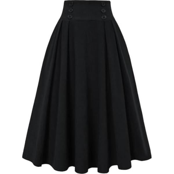 jupes Belle Poque noir à carreaux