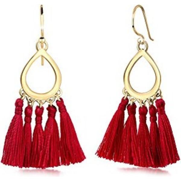 boucles doreilles Elli rouge