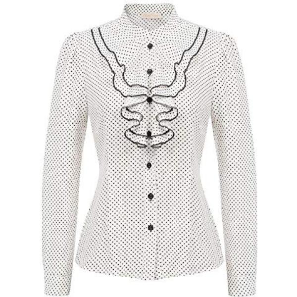 Chemises Belle Poque blanc à pois
