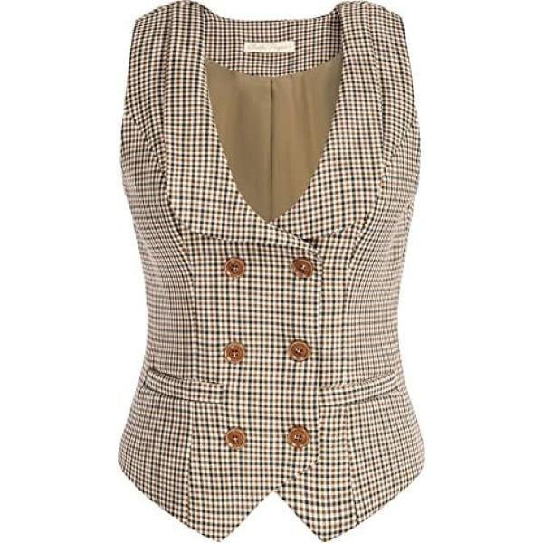 gilets sans manche Belle Poque marron géométrique