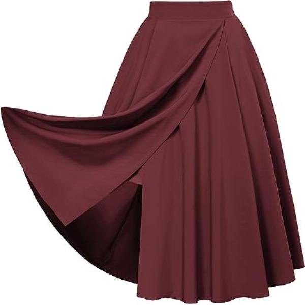 Jupe longue femme bordeaux long Belle Poque Bantoa