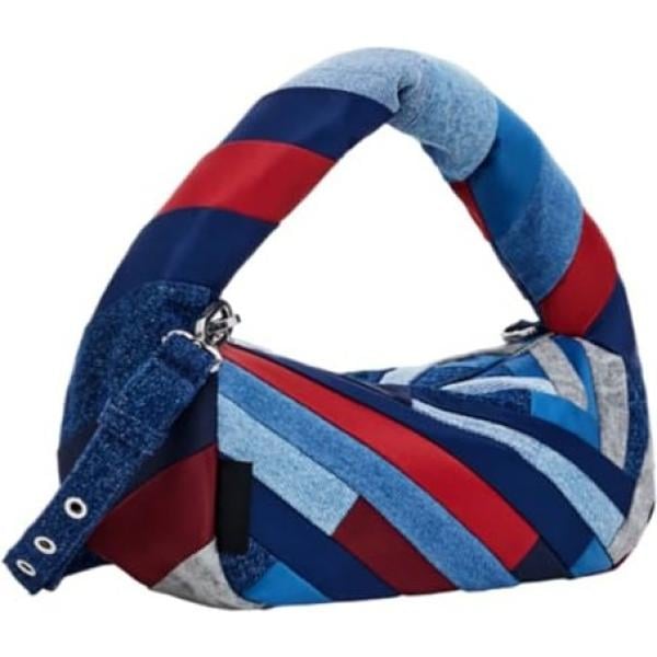 sacs en bandoulière Desigual bleu à rayures