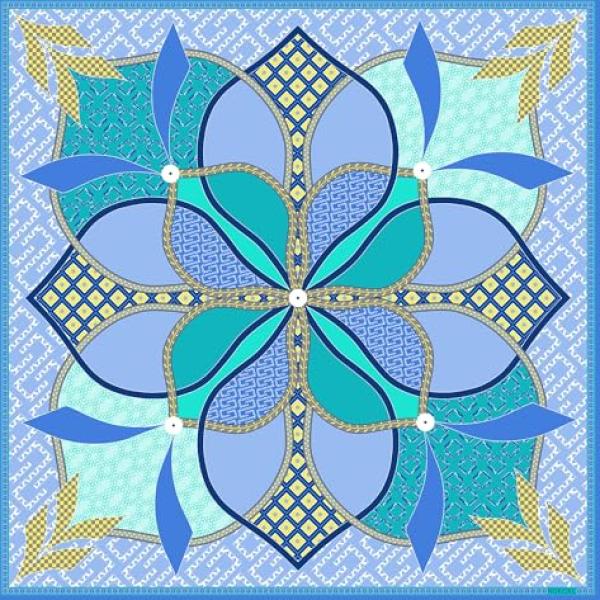 foulards Roeckl violet à fleurs