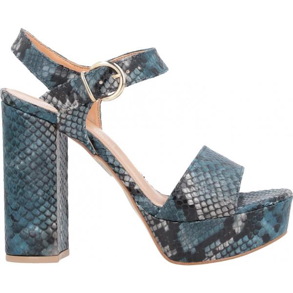 sandales en cuir Loretta Pettinari bleu animalier