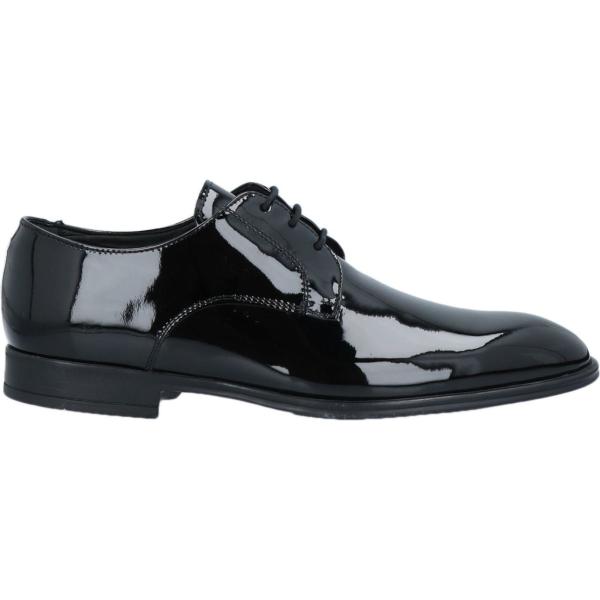 Chaussures lacets homme noir effet verni sans talon bout rond