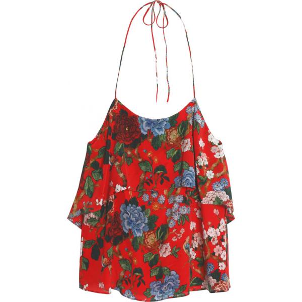 hauts Alice + Olivia rouge à fleurs