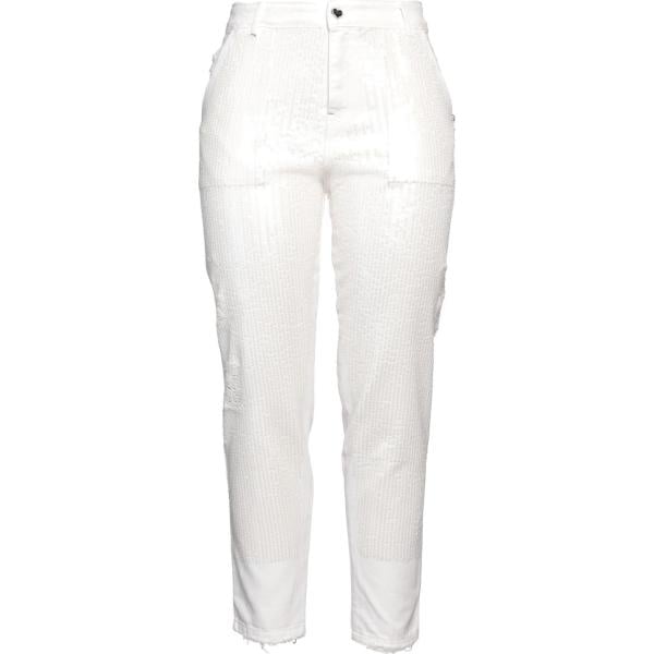 jean boyfriend Twinset blanc teinte unie