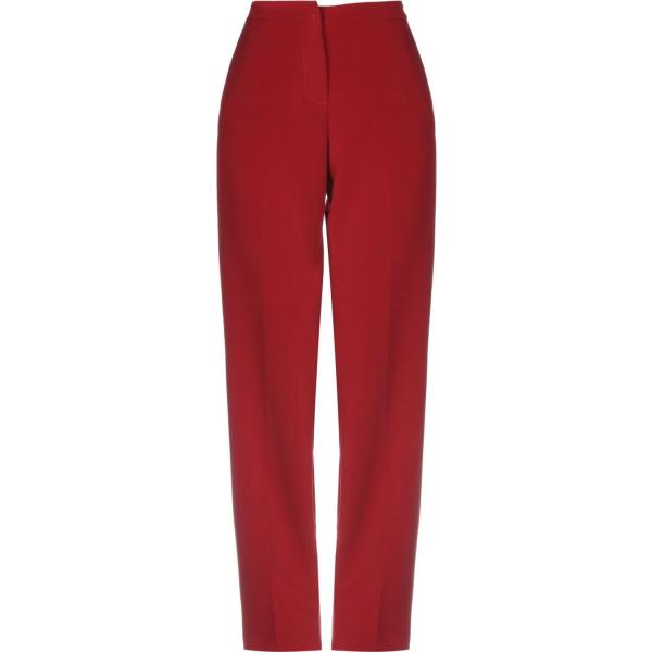 Pantalone con zip crêpe ..,Merci rouge teinte unie